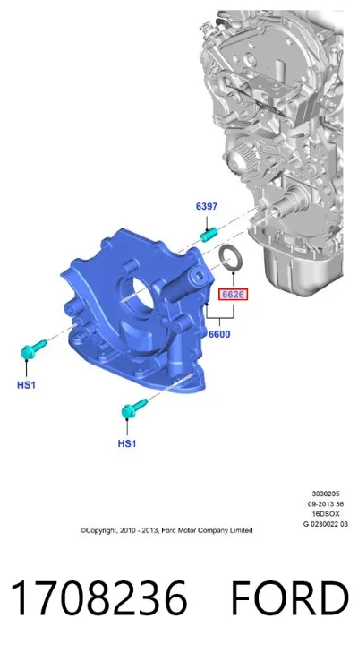 Junta de la bomba de aceite FORD 1708236
