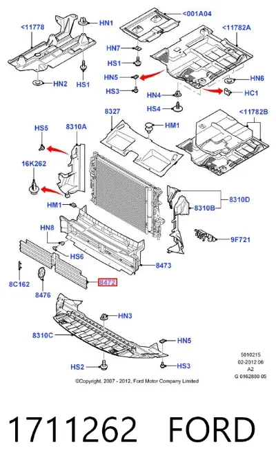 Persiana del radiador FORD 1711262