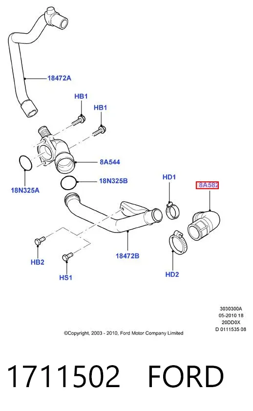 Retén del eje secundario de la transmisión 1711502 Ford