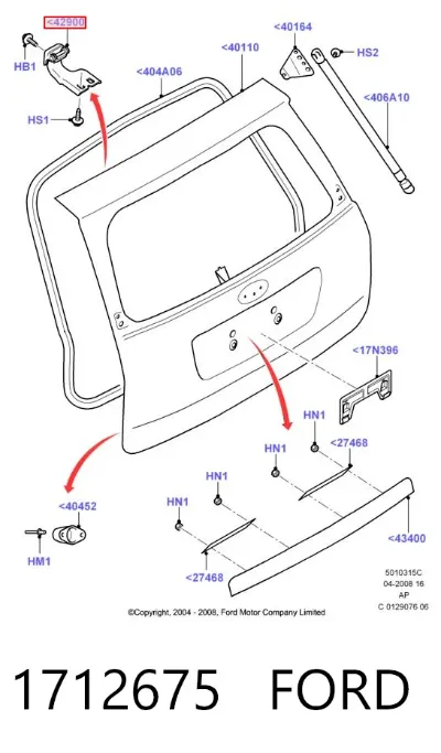 Bisagra de puerta trasera FORD 1712675