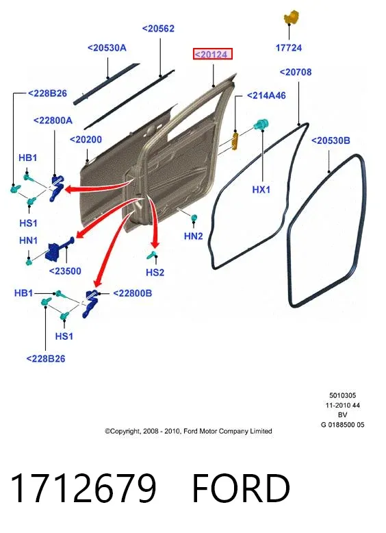 Puerta delantera izquierda Ford Kuga I