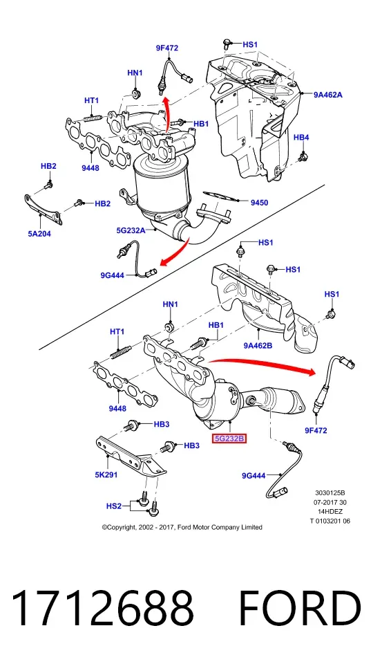 Catalizador 1712688 Ford