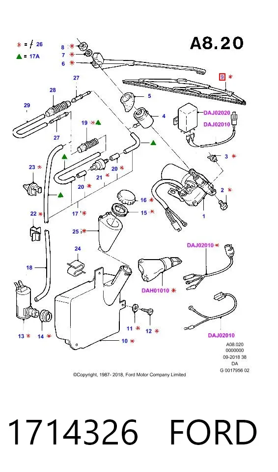 Limpiaparabrisas delanteras 1714326 Ford