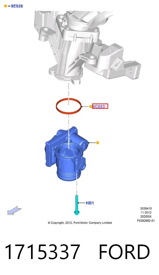 Junta cuerpo mariposa 1715337 Ford
