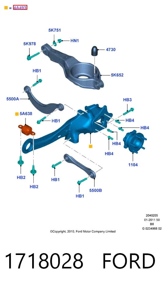 Mangueta trasera izquierda HMPBV615A969CC Hmpx