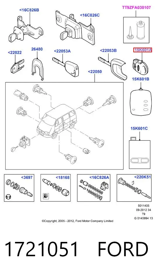 Llavero control de alarma 1721051 Ford