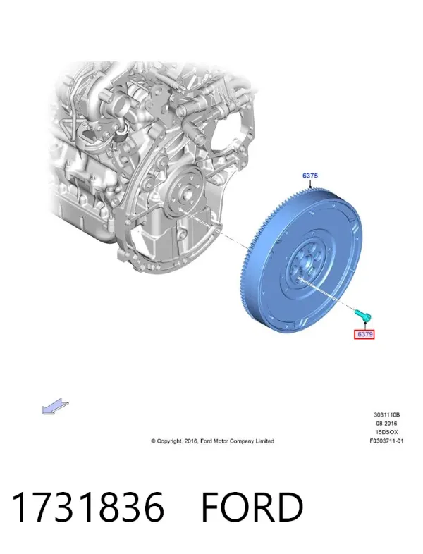 Perno de volante de inercia 1731836 Ford