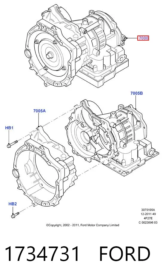 Caja de cambios automática 1734731 Ford