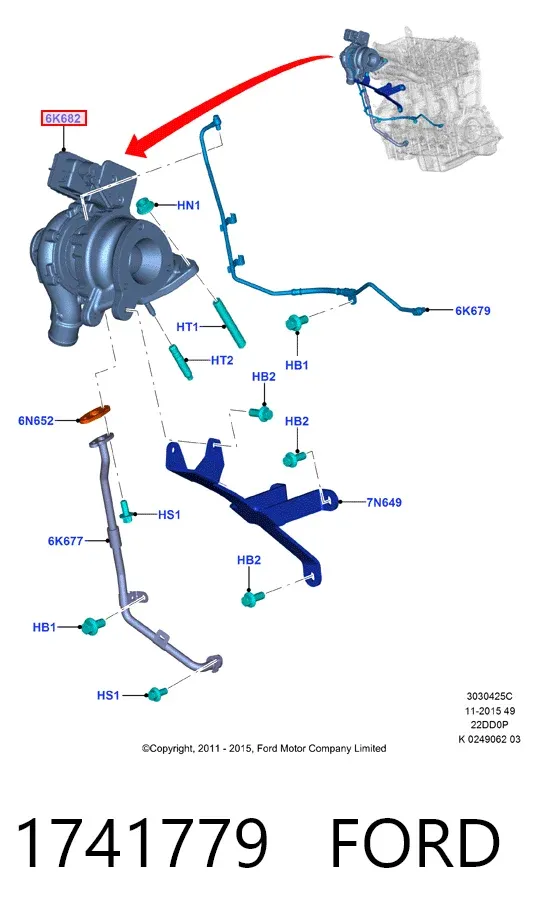 Turbocompresor 1741779 Ford