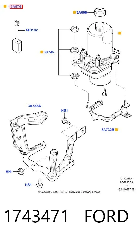 Bomba de dirección 1743471 Ford