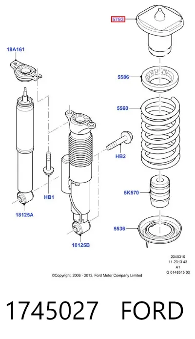 Soporte del amortiguador trasero FORD 1745027