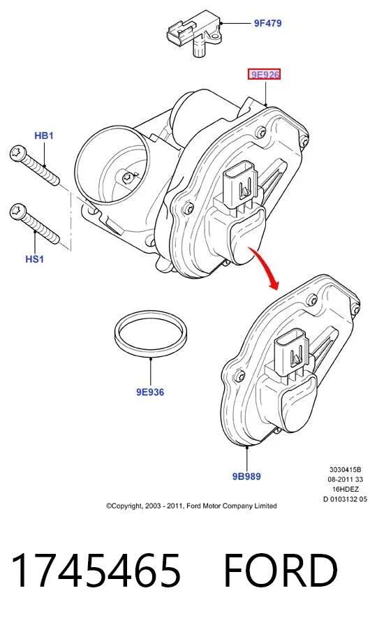 Cuerpo de mariposa 1745465 Ford