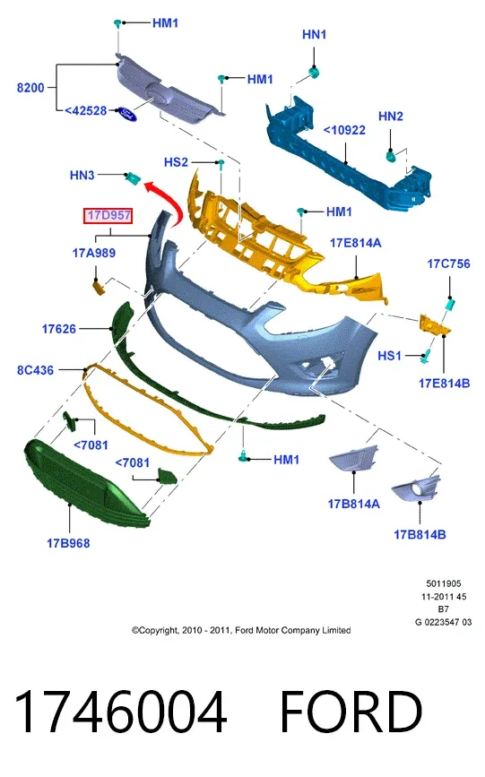 Paragolpes 1746004 Ford