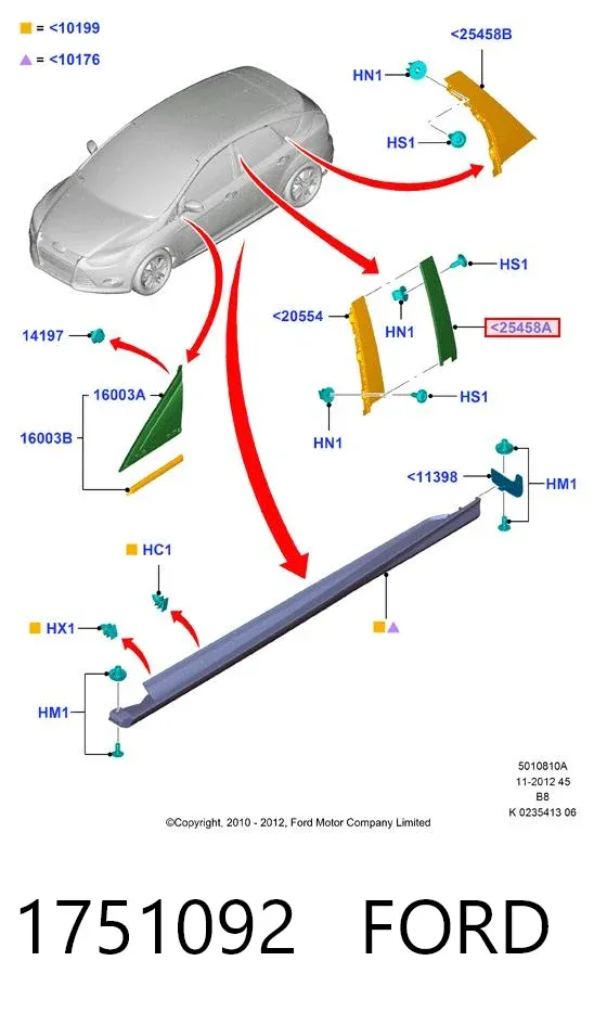 Moldura de cristal de la puerta trasera derecha HMPBM51A254A40AF Hmpx