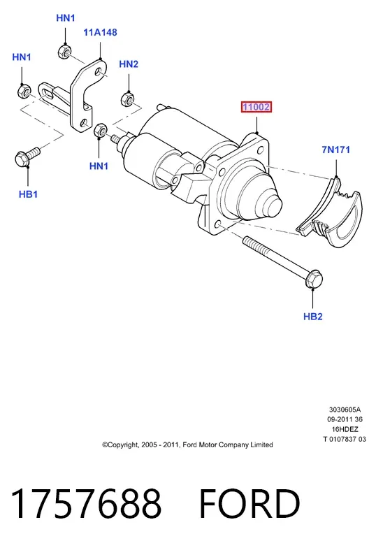 Motor de arranque 1757688 Ford