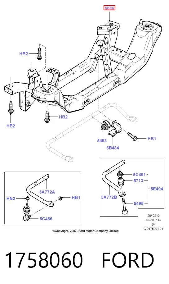 Puente trasero 1758060 Ford