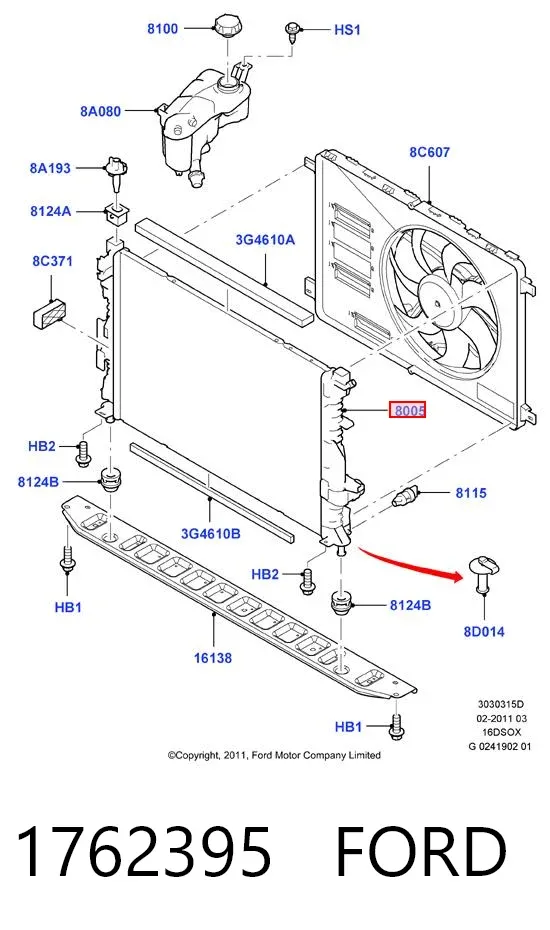 Radiador 1762395 Ford