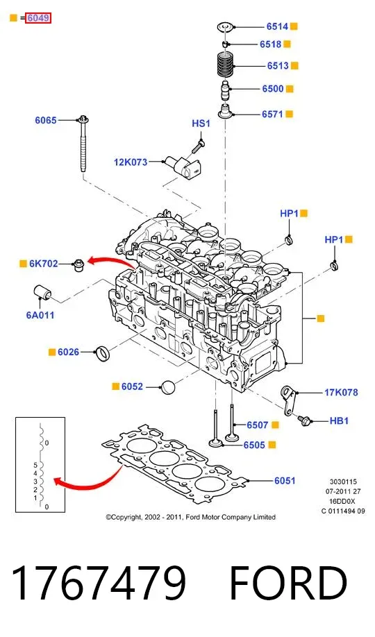 Culata 1767479 Ford