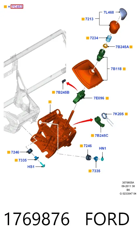 Palanca de cambios Ford Kuga II