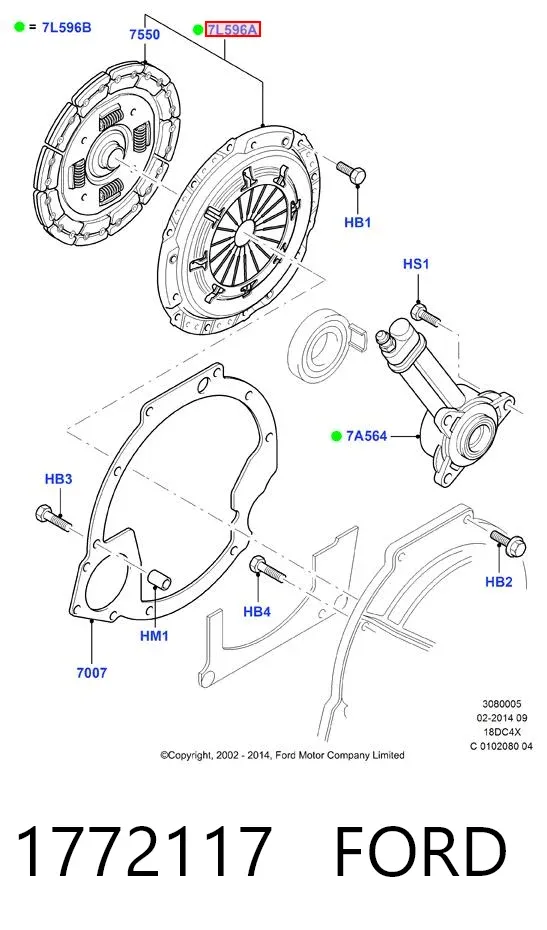 Embrague 1772117 Ford