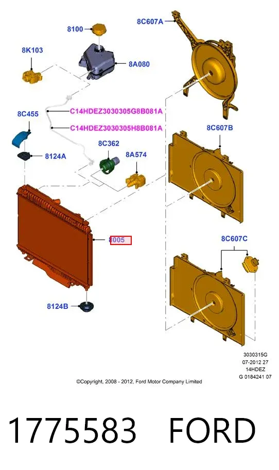 Radiador 1775583 Ford