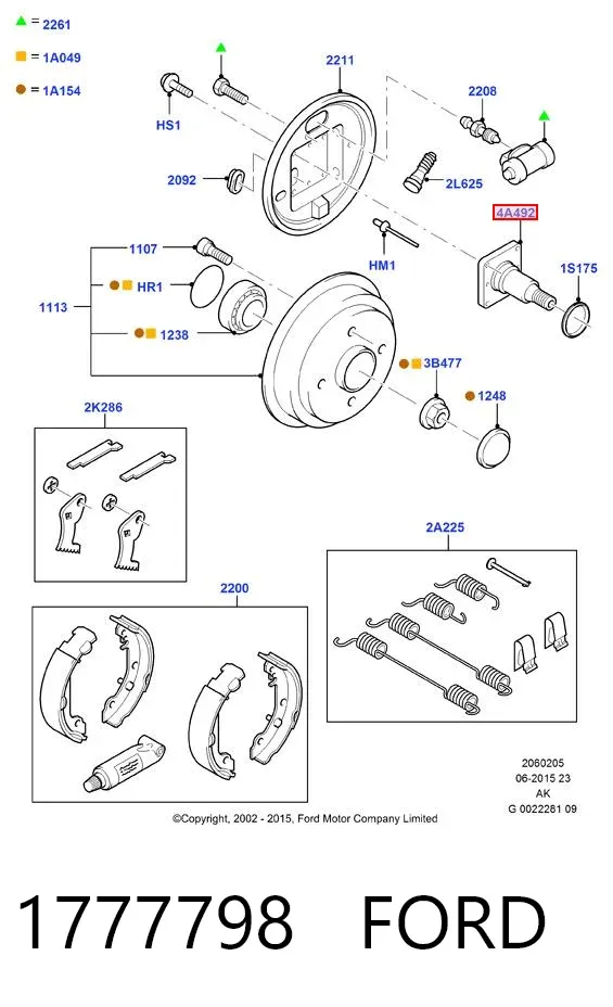 Mangueta trasera 1777798 Ford