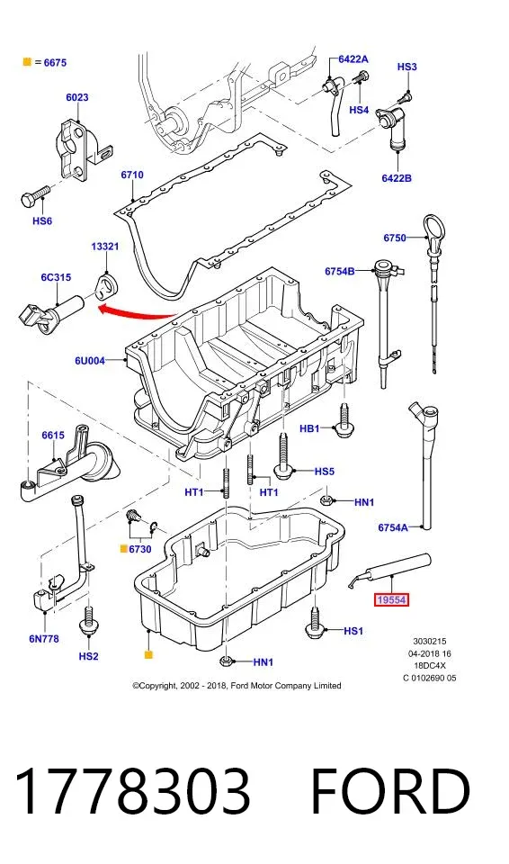 Sellador de motor resistente al calor 1778303 Ford