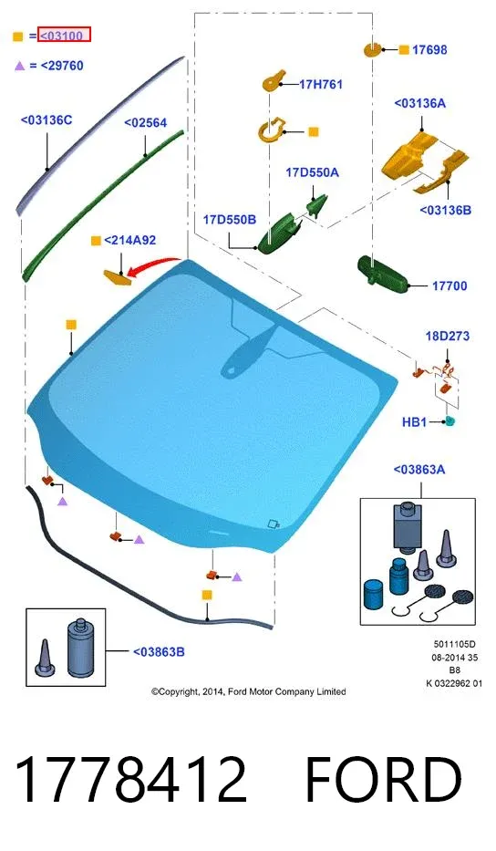 Parabrisas 1778412 Ford