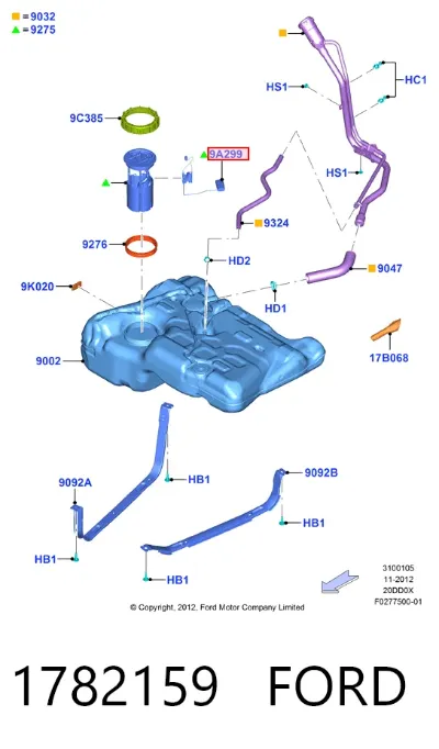 Aforador de nivel de combustible FORD 1782159