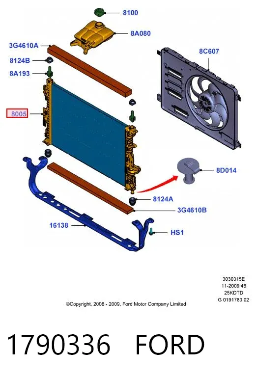 Radiador 1790336 Ford