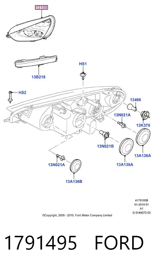 Faro derecho 1791495 Ford