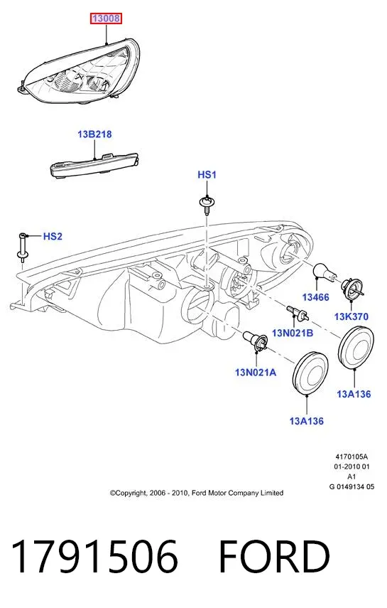 Faro izquierdo 1791506 Ford