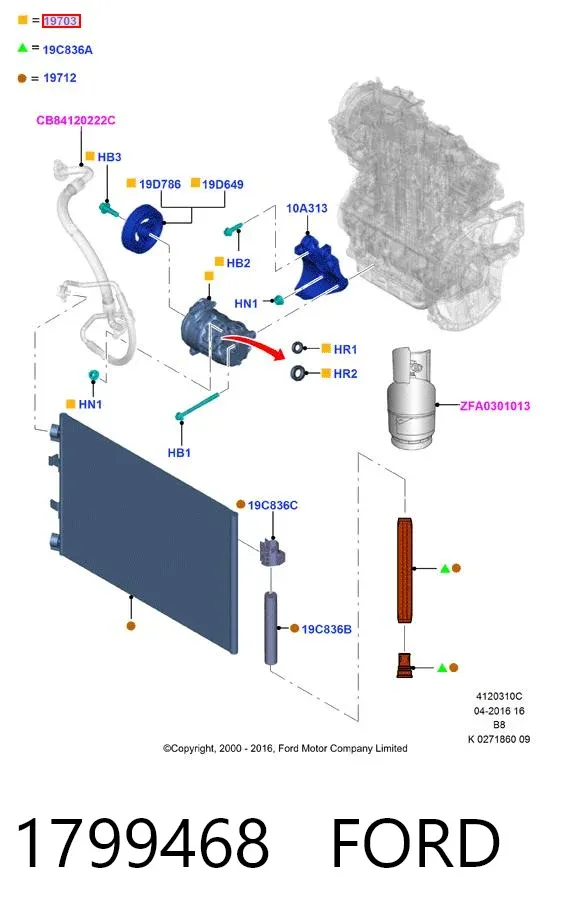Compresor de aire acondicionado 1799468 Ford