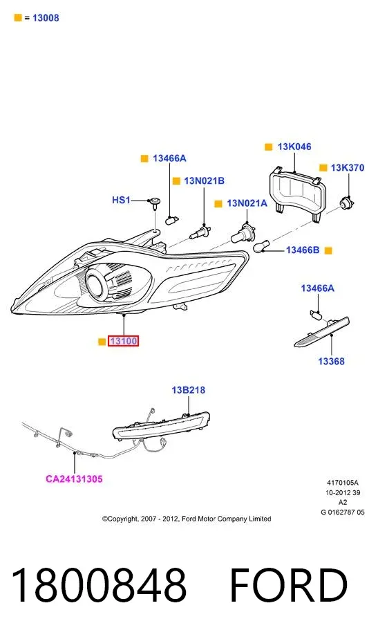 Faro derecho 1800848 Ford