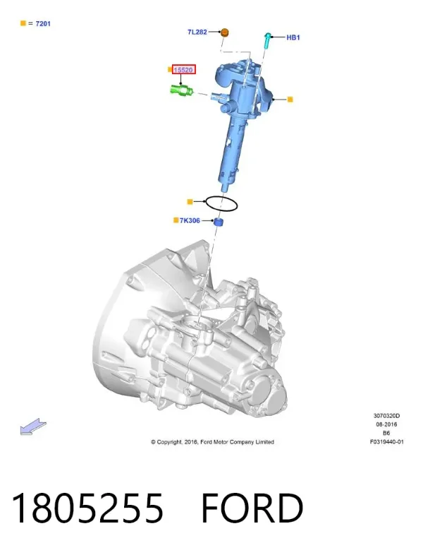 Sensor de marcha atrás 1805255 Ford