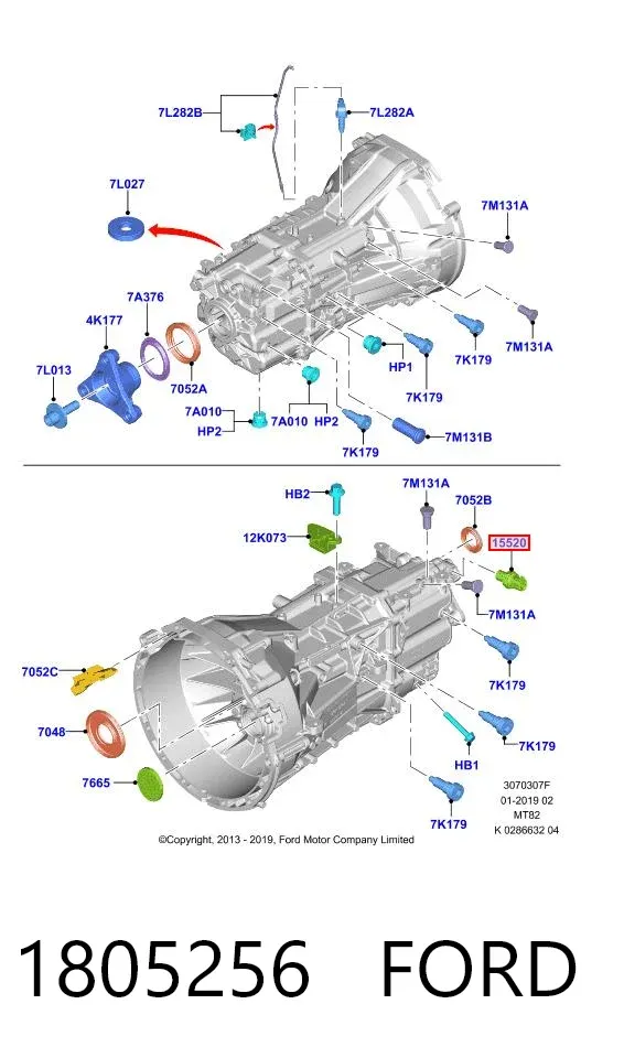 Sensor de marcha atrás 1805256 Ford