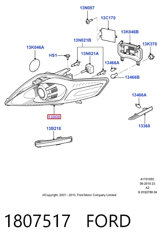 Faro izquierdo 1807517 Ford