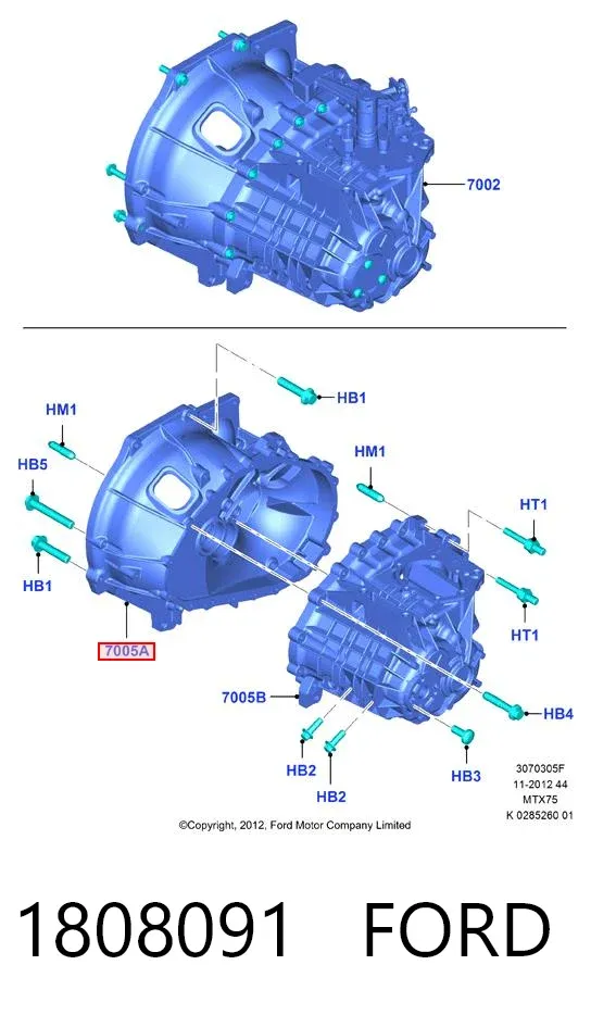 Caja de cambios 1808091 Ford