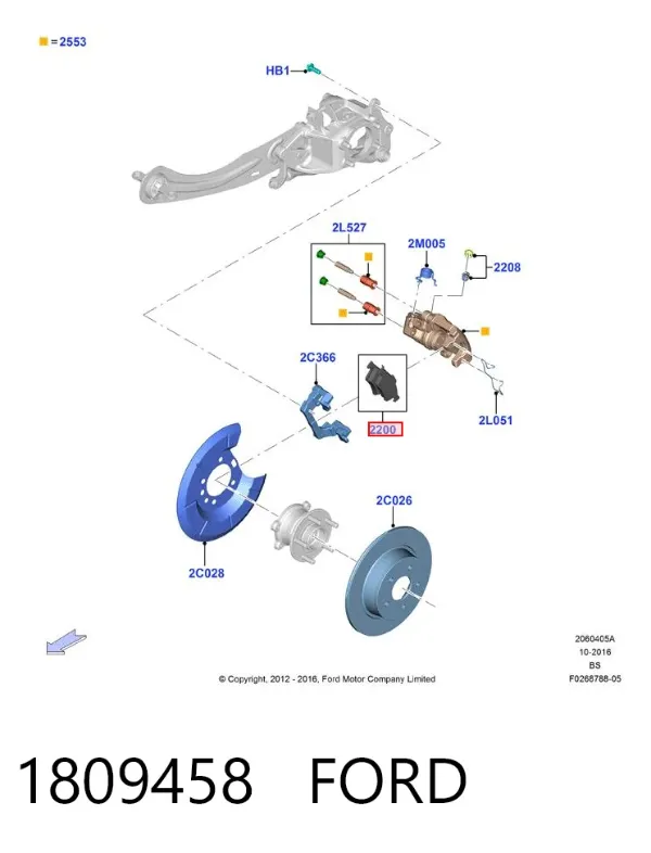 Pastillas de freno traseras 1809458 Ford