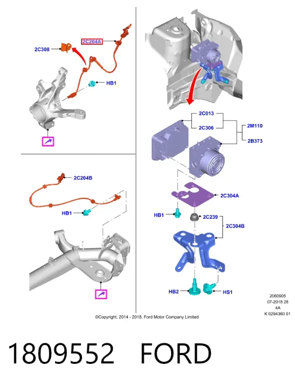 Sensor ABS 1809552 Ford