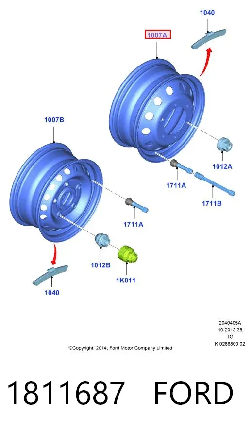 Llantas de acero (Estampado) 1811687 Ford