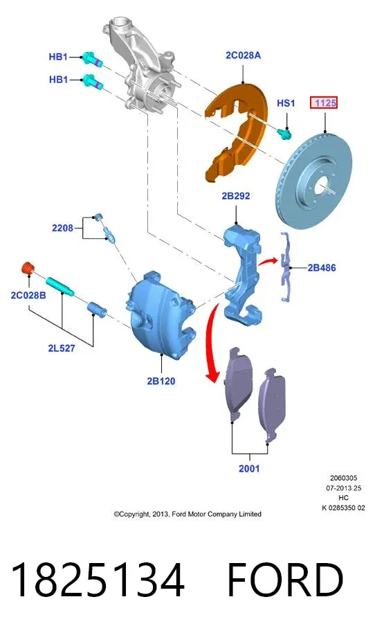 Disco de freno 1825134 Ford
