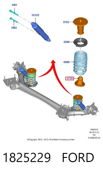Tope de muelle trasero FORD 1825229