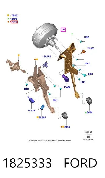 Pedal de embrague FORD 1825333