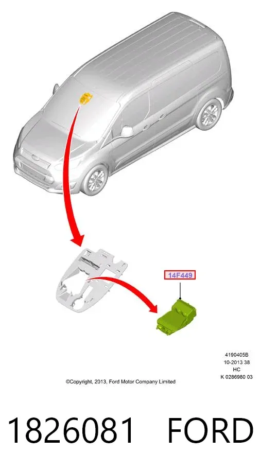 Sensor de distancia por radar 1826081 Ford