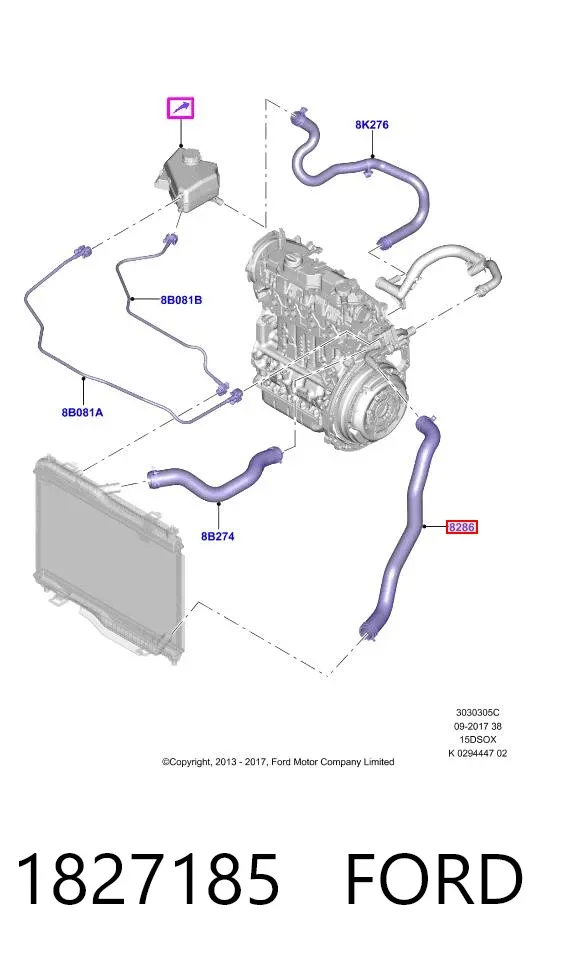 Manguera inferior del radiador 1827185 Ford