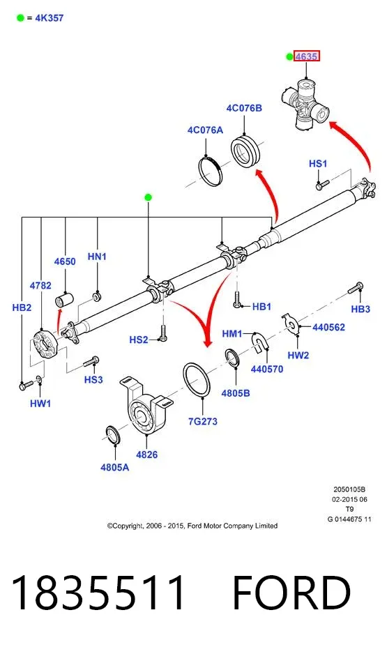 Cruceta 1835511 Ford