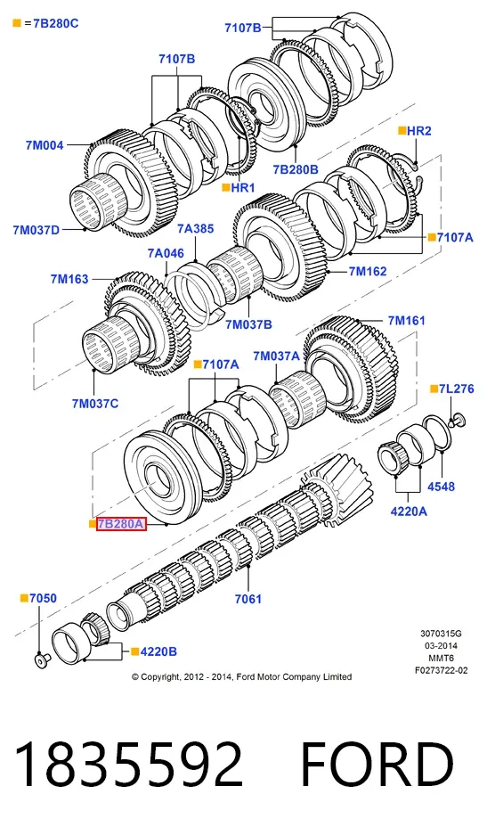 Sincronizador de 1ª y 2ª velocidad 1835592 Ford