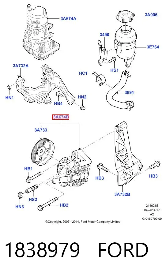 Bomba de dirección 1838979 Ford