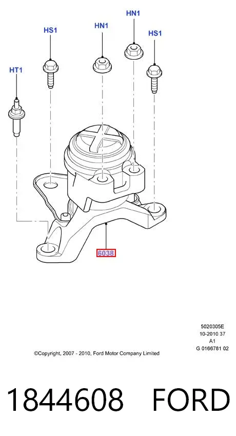Soporte de motor derecho 1844608 Ford